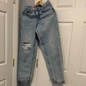 Women's Light Blue Distressed Jeans